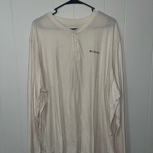 Columbia Men's Off-White Long Sleeve Henley